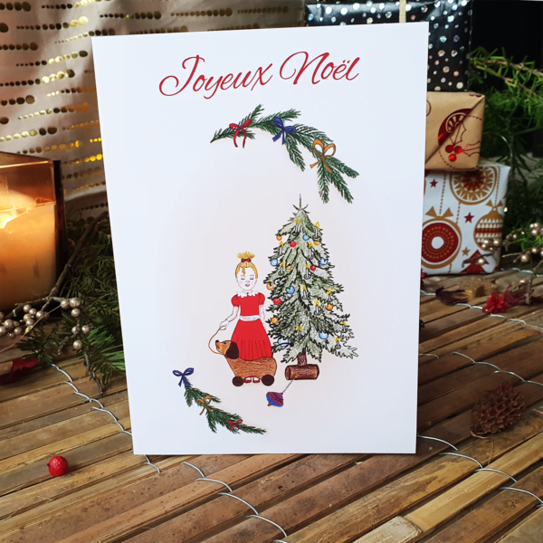 Carte La petite fille au sapin