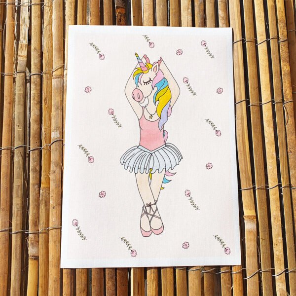 Licorne danseuse - Affiche A4 toile canvas - Edition numérotée