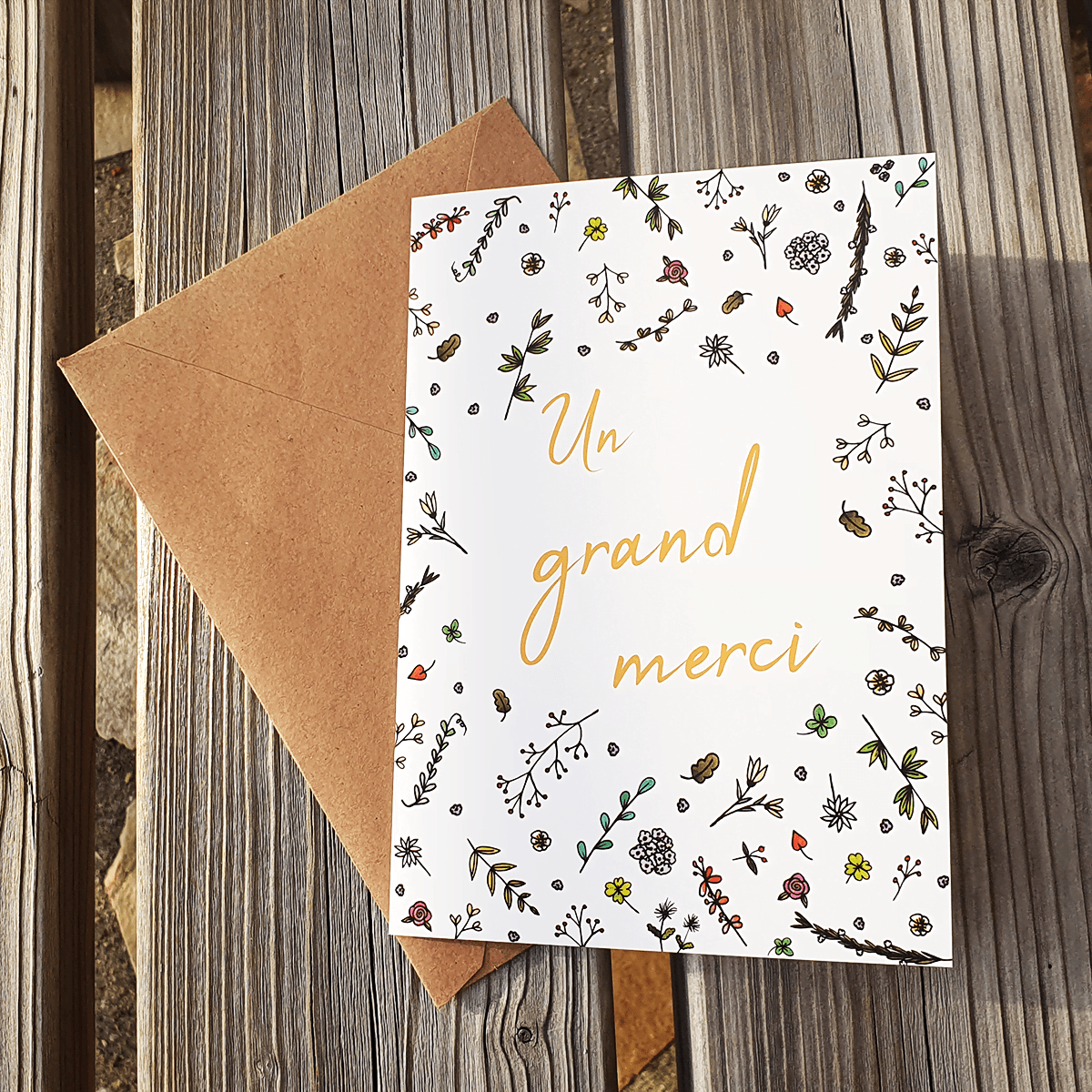 Carte un grand merci fleuri