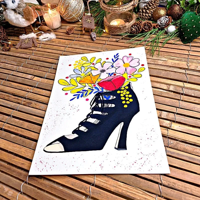 Affiche pailletée Danse florale