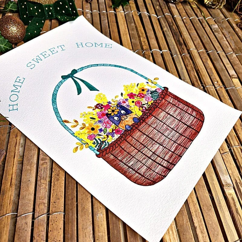 Affiche pailletée panier surprise