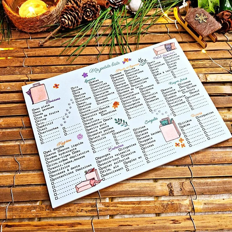 Bloc-notes Liste de Courses Chats et compagnie