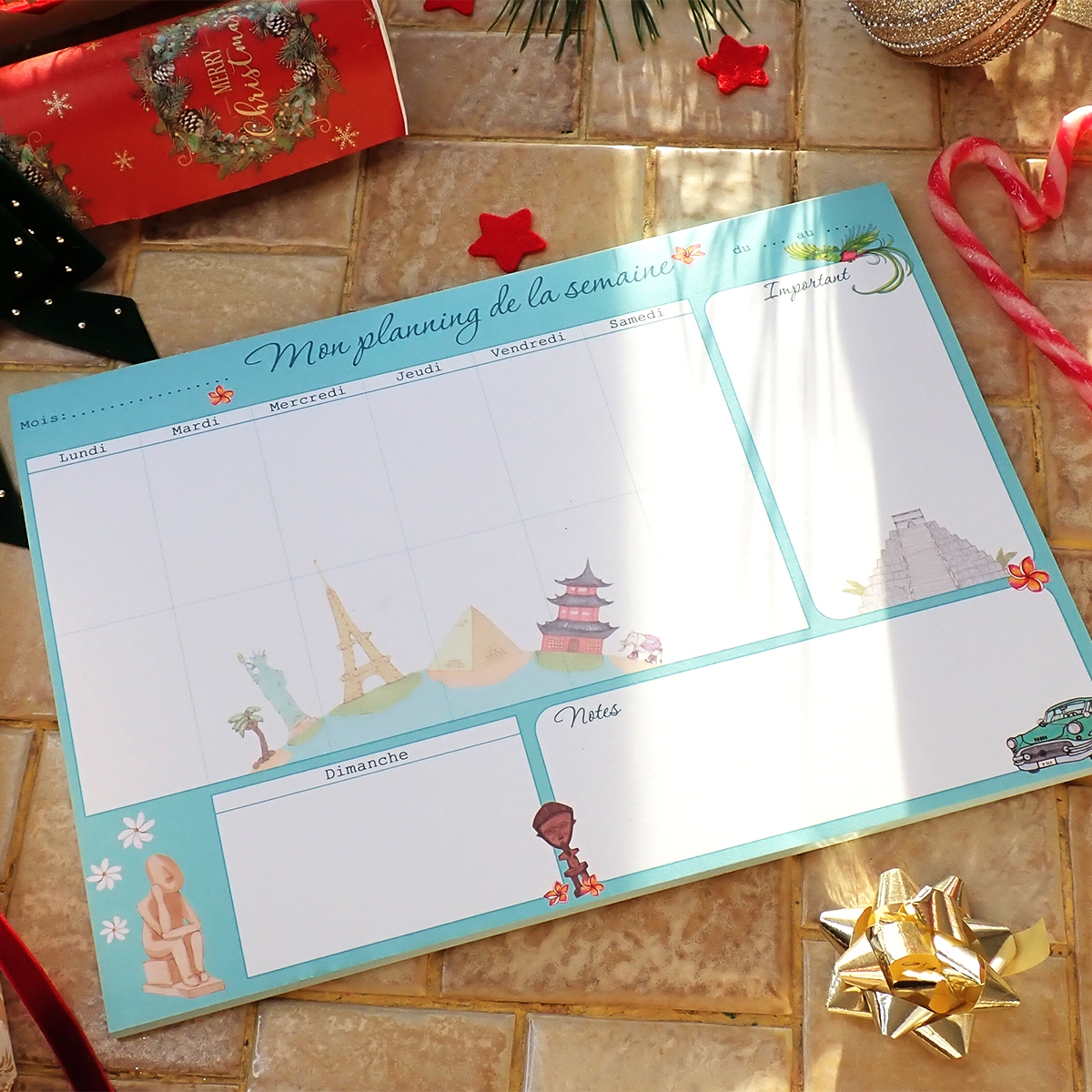 Planning semainier Tour du monde