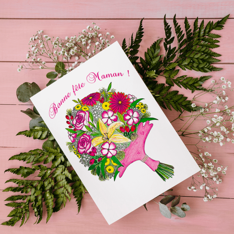Bonne fête maman bouquet rond