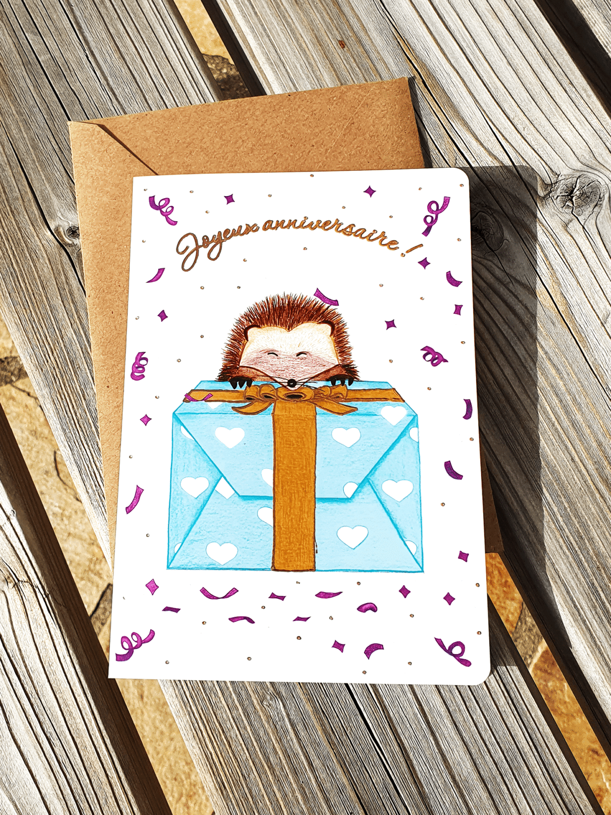 Carte Joyeux anniversaire Herisson