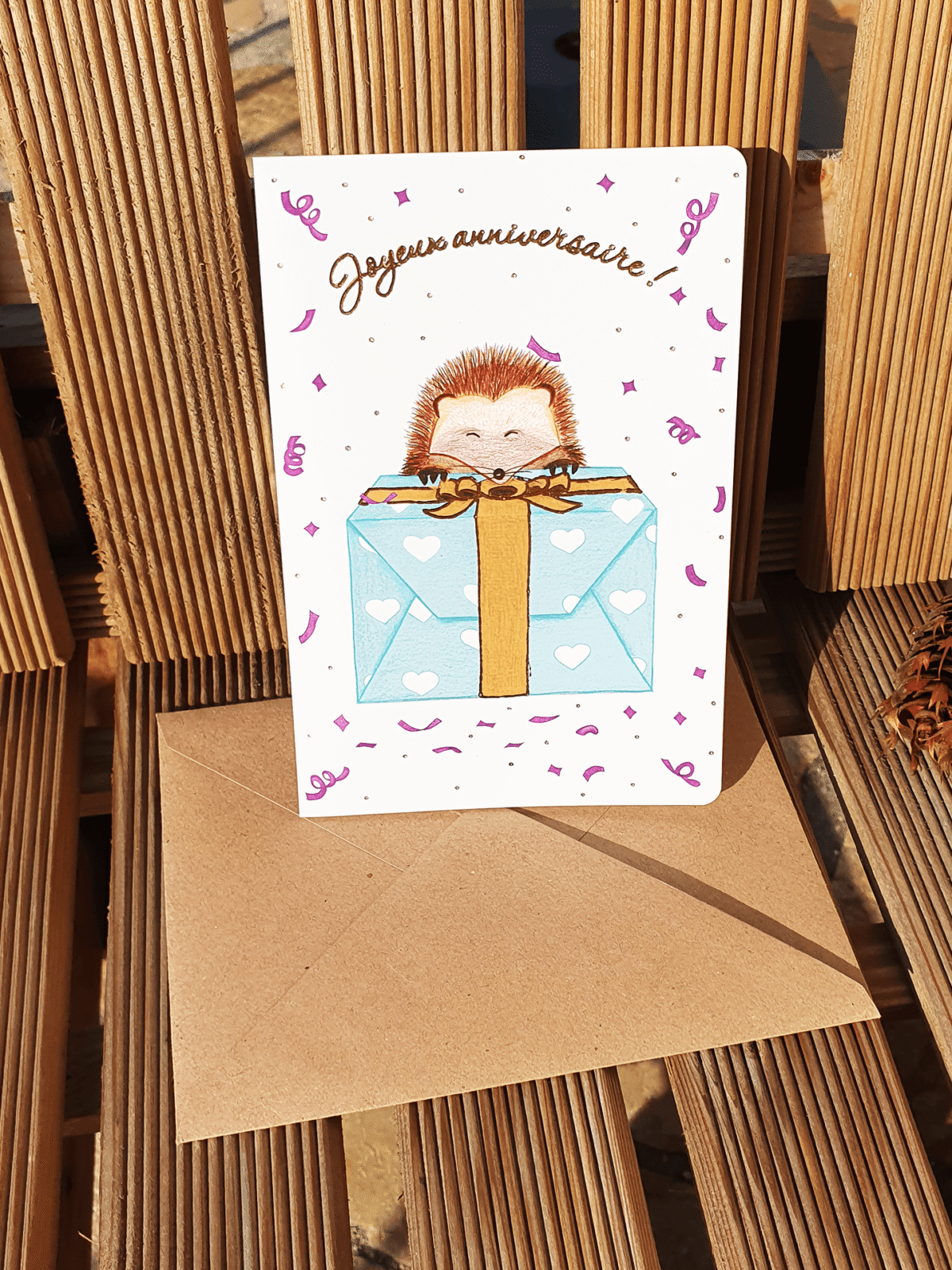 Carte Joyeux anniversaire Herisson – Image 2